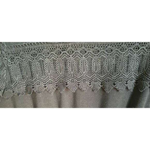 Torrid Dress Black Crochet Lace Elastic Waist Short Sleeve Sz 2X Casual Neutral - Picture 4 of 8